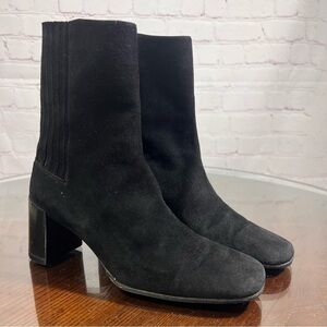 BALLY suede leather ankle slip on booties  4.5 (35eu) msrp: $650 GUC